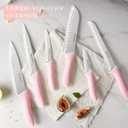 Astercook Knife Set, Kitchen Knives Set with Block and Sharpener 15 Pcs German Stainless Steel Knives Sharp Blade Dishwasher Safe Deba Knives with Ergonomic Handle, Crystal Pink