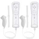 Wii Remote Controller, 2 Packs Upgrade Wireless Controller Compatible with Wii Wii U Console(White and White)