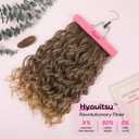 REECHO Curly Hair Extensions, 4PCS 16 inch Clip in Hair Extensions Lace Weft Short Curly Extension Clip Ins Invisible Natural Hairpieces for Women, Dark Brown to Light Brown