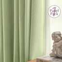 jinchan 85% Blackout Curtain 63 Inches Long, Faux Linen Curtain for Living Room, Thermal Insulated Room Darkening Grommet Top Window Drape, 1 Panel Curtain for Bedroom Kiwi Green