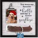 Dog Memorial Gifts for Loss of Dog, Pet Loss of Dog Sympathy Gift, Pet Memorial Frame with Collar Holder, Pet Cat Passed Away Photo Display Dog Remembrance Frame