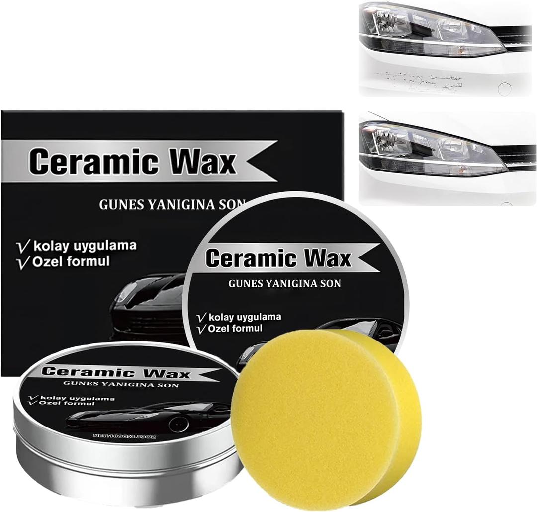 2PCS Titanium Ceramic Wax Cream, Strong Protection Car Coating Polishing Wax, Auto Car Scratch Repair Remover Paste, Polish Vehicle Paint Care, Lasting Protection Mild Formula Polish 