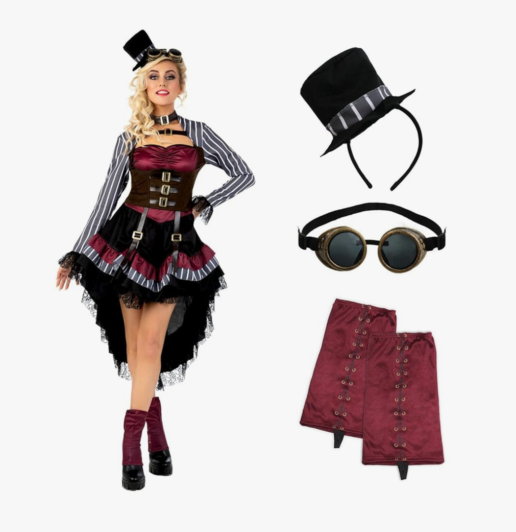 Morph, Steampunk Halloween Costumes, Victorian Steampunk Costumes for Women, Steampunk Costume Women, M