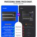 16-Channel Audio Mixer with 99 DSP, Professional Audio Console Digital Sound Music Mixing Board DJ Mixer w/USB Input Bluetooth MP3 48V Power Supply Mute Function for Studio Live Performance