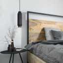 Echo Ridge 1-Light Pendant Light Matte Black Finish with Ribbed Shade, Adjustable Hanging Cord, Modern Lighting for Bedroom or Kitchen Island
