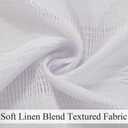 Estelar Textiler White Linen Boho Farmhouse Curtains for Bedroom, Textured Embroidered Curtains 90 Inches Long, Soft Light Filtering Semi Sheer Grommet Top Drapes for Living Room, 52Wx90L, 2 Panels
