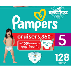 Diapers Size 5, 128 Count - Pampers Pull On Cruisers 360 Fit Baby Diapers with Stretchy Waistband