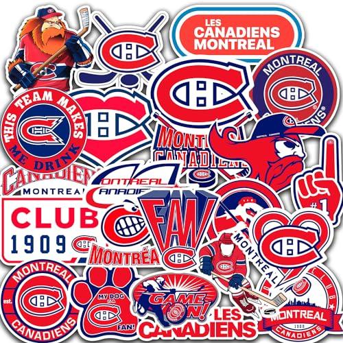 DETACLAD 23 PCS Montreal American Hockey Canadiens Stickers for Water Bottle, Laptop, Bicycle, Computer, Motorcycle, Travel Case, Car Decal Decoration Sticker