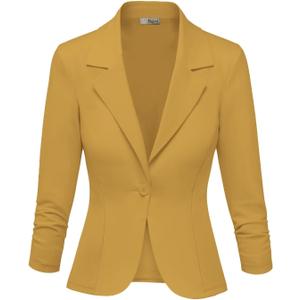 Hybrid & Company Women's Lightweight Casual Work Office Stretch Ponte Cardigan Blazer Jacket Made in USA (2X)