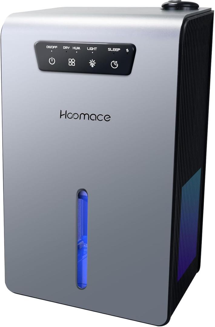 Dehumidifier,2 in 1 Humidifier Dehumidifier Combo,102 OZ Water Tank Dehumidifiers for Home Bedroom,Basement Bathroom,Auto Shut Off,Sleep Mode,7 Colors LED Light (gray)