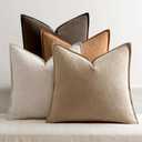 MIULEE Neutral Brown Linen Pillow Covers Pack of 4 Decorative Natural Fall Throw Pillow Covers Soft Accent Boho Farmhouse Couch Pillowcases Modern Spring Decor for Living Room Bed Sofa 18x18 Inch