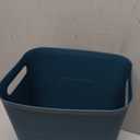 UUJOLY Plastic Small Can Wastebasket, Garbage Container Basket for Bathrooms, Laundry Room, Kitchens, Offices, Kids Rooms, Dorms, 3.5 Gallon, Blue Green