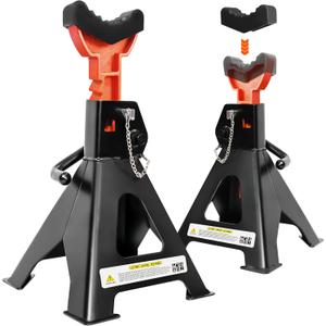 Jack Stands 6 Ton (13,200 LBs), 15.6"-23.4" Adjustable with Double Pin Locking,Heavy Duty Jack Stands with Extra Rubber Pads,Car Lifts for Home Garage 1 Pair Black