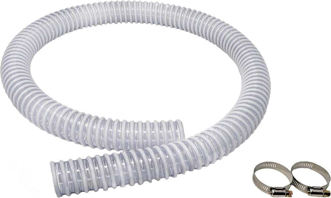 Sealproof 1.5" x 6 FT Pool Filter Pump Connection Hose for Above Ground Pools, 1-1/2 Inch ID Dia x 72" Premium Quality Kinkproof PVC, Made in USA | Cut to Desired Length, Includes 2 Hose Clamps