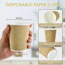 120 Count 8 oz Coffee Cups, Insulated Ripple Wall Paper Hot Cups, Leak-Proof Paper Cups for Coffee, Tea, Cocoa, Perfect for Office, Party, Travel