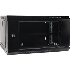 6U Wall Mount Server Cabinet IT Network Rack Enclosure Lockable Glass Door Black