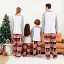 Family Christmas PJs Matching Sets, Cute Holiday Pajamas Printed Top and Pants, Xmas Jammies for Couples/Men/Women (White, XXL)