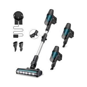 Cordless Vacuum Cleaners for Home, Cordless Stick Vacuum with Bendable Wand, Flexible Brush and Ultra Lightweight, Up to 45mins Detachable Battery, Quick Clean-Up for Hard Floors, Carpets, Grey