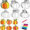 30 Pcs Fall Pumpkin Crafts for Kids Thanksgiving Color Your Own Pumpkin Magnet DIY Coloring Favors Ornaments for Fall Thanksgiving Halloween Gifts Home Party Activities Art Party Favors