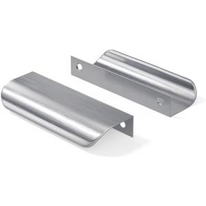 goldenwarm 10 Pack 3 Inch Finger Pulls Brushed Nickel Handles for Cabinets Silver Dresser Pulls Edge Tab Drawer Hardware for Kitchen Cupboard