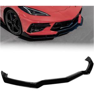 Front Bumper Lip Splitter Compatible with 2020-2026 Corvette C8 Stingray Z51, Gloss Black Air Dam Spoiler Lower Chin 3Pcs Fits, Protection Body,OEM #84869770