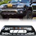 Front Grill Compatible With 4Runner 2006-2009 Matte Black Front Bumper Grille With Accessories/Letters/Amber Light Up