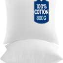 MIULEE 24x24 Pillow Inserts,Set of 2 100% Virgin Microfiber with Cotton Cover Throw Pillows for Couch Sofa and Bed