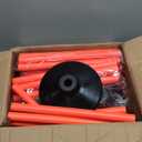 6 Pcs 5FT Adjustable Agility Training Poles for Soccer,Basketball, Football, Horse,Dog-Speed and Agility Training Equipment Sports Training Poles with Rubber Bases and BagOrange