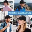 Brand CAPS for Sport, Casual, Fashion, Adjustable Buckle, Running Workouts and Outdoor Activities All Seasons. Black (Black)