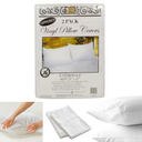 Dependable Industries inc. Essentials 2-Pack Waterproof Zippered Vinyl Pillow Protectors Durable, Easy-Clean Encasements for Spill, Moisture, and Dirt Protection Standard Size 21 x 27