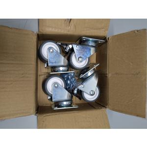 Enyke 2 Inch Mount Casters 500 LBS, TPR Rubber Casters Set of 4, 360 Degree Plate Swivel Castor Wheels with Ball Bearing, Casters Wheels for Furniture, Workbench