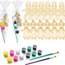 AmazingSpark 12 Sets Paint Your Own Witch Party Favors Pink and Green Princess Party Favors DIY Wood Painting Craft Kit Color Your Own Art Craft Kit(Witch)