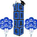 Graduation Decorations 2026 Set - So Proud of You - Class of 2026 Balloon Boxes for Memorable Grad Party Supplies, Indoor/Outdoor Congrats Grad Home Door Dcor Essentialsblue and black