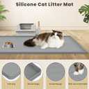 Cat Mat for Litter Box, 34" X 22" Large Silicone Cat Litter Trapping Mat, Easy Clean for Scatter Control, Soft on Kitty Paws, Waterproof, Urine-Proof, Non-Slip Kitty Litter Mat for Floor, Gray