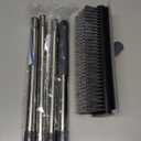 Floor Scrub Brush with Long Handle, 3 in 1 Scrape and Heavy-Duty Stiff Bristle Scrubber Brush for Cleaning Shower Bathroom, Patio, Pool, Garage, Kitchen, Wall and Deck (Gray, 1 Pack)