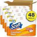 Scott ComfortPlus Toilet Paper, 48 Triple Rolls, 231 Sheets per Roll, Septic-Safe, 1-Ply Toilet Tissue