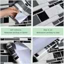 Peel and Stick Backsplash Tiles for Kitchen Black and White Stick on Backsplash Kitchen Backsplash Contact Paper Kitchen Wallpaper Self Adhesive Removable Wallpaper for Bathroom Waterproof 15.7118