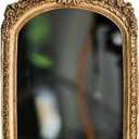 10 x 7 Small Gold Vintage Wall Mirror, Antique Gold Resin Baroque Mirror, Decorative Hanging & Tabletop Mirror