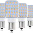 Leisure LED 4 Pack RV Interior LED Light Rotating Bulb Super Bright 312 Lumen 1141 1156 BA15S 24-SMD Camper Trailer Lamp Bulb 10-30V Warm White (4-Pack)