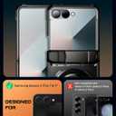 SUPCASE for Samsung Galaxy Z Flip 7 Case with Stand & Front Screen Protector (Unicorn Beetle Grip), [Support MagSafe] [Hinge Protection] Full Body Military-Grade Translucent Back Phone Cover, Black