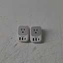 2 Pack European Plug Adapter USB C, TESSAN US to Europe Adapter 4 Outlets 3 USB Charger, Type C International Power Adaptor to Italy Spain France Portugal Iceland Germany, Europe Travel Essentials
