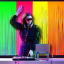 Weysat 4 Pack Glow in The Dark Party Supplies 3.3x6.6 Feet UV Black Light Neon Party Decorations Wave Rose Red Green Yellow Orange Neon Foil Fringe Backdrop Curtains Tinsel Streamers Backdrop