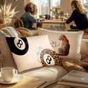 Leopard Cheetah Throw Pillow Covers 12x20 Set of 2,Preppy Lucky 8 Ball Cheetah Lumbar Throw Pillow Covers,Trendy Preppy Leopard Throw Pillow Covers for Girls Room College Dorm Home Room Decor