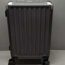 Carry On Luggage with Spinner Wheels, 8010S Aluminum Frame Zipperless Polycarbonate Hard Shell Suitcase (ZX-Core, Charcoal Metallic, 20 Inch