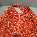 Leikar Satin Valentines Pajamas For Women Long Sleeve Sleepwear Button Down Red Silk Pjs (S)