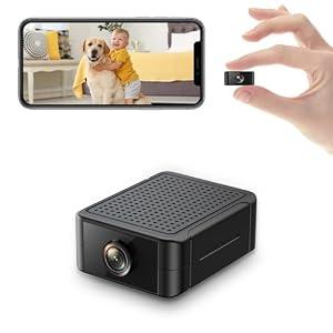 Hidden Camera 4K Spy Camera with Night Vision, Motion Detection Alerts, 4H Battery Life, Phone App Control, SD/Cloud Storage, Indoor Mini Security Camera for Home, Office, Baby Monitor