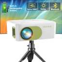 BIGASUO HD 1080P Projector with Recharged Battery Powered - Mini Portable Projectors with Tripod, Projecyor for Outdoor Movie