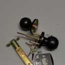 5" Backset Latch Keyed Entry Door Knob with Lock and Key, Standard Square Interface Entrance Ball Doors Knobset Lockset, Matte Black