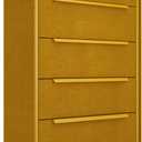 tinge Naima 5-Drawer Premium Fabric Dresser for Bedroom, Waterproof, Yellow, 14"D x 23.5"W x 41.8"H