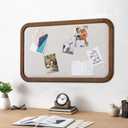 SOFE Farmhouse Bulletin Boards for Walls Decorative Hanging Pin Board, 30 18 inches Brown Wood Framed Rustic Vision Memo Board, Display Photo Board with Pins for Room School Office, 17.9" x 30.1"